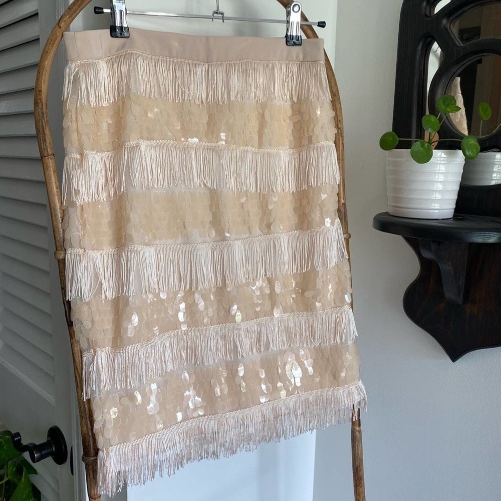 Endless Rose sequin tassel knee length fitted skirt